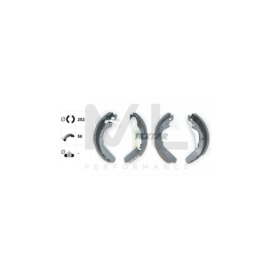 TEXTAR 91027600 Brake Shoe Set for VW TRANSPORTER with handbrake lever