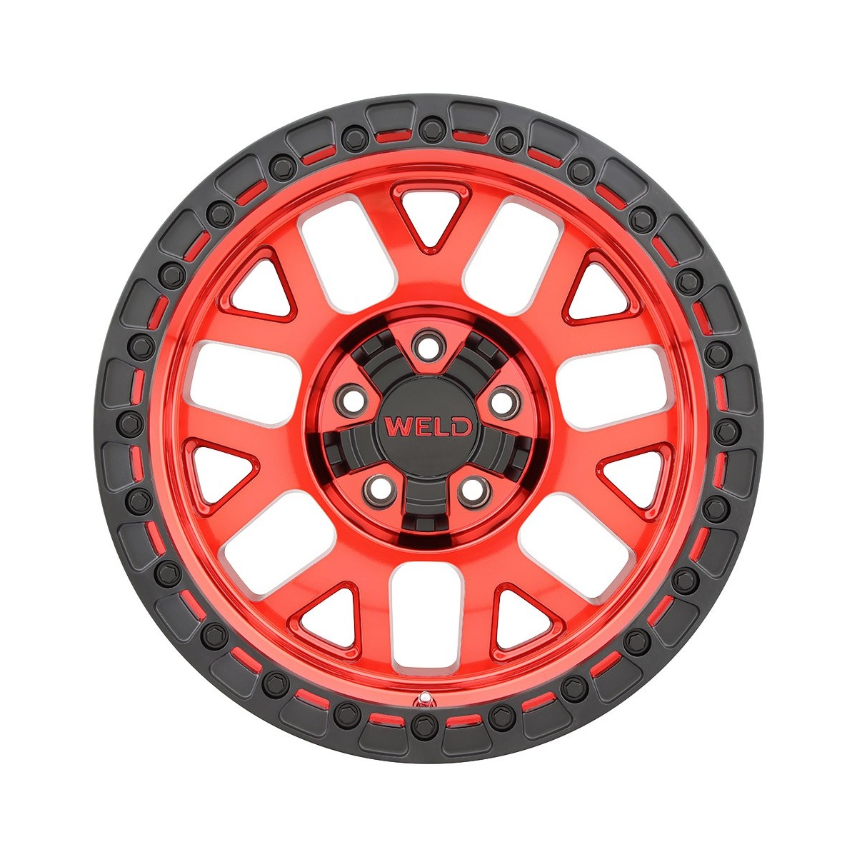Weld W13379026500-P2 Cinch W133 Wheel 17x9 5x127 ET0 BS5 Candy Red - Satin Black