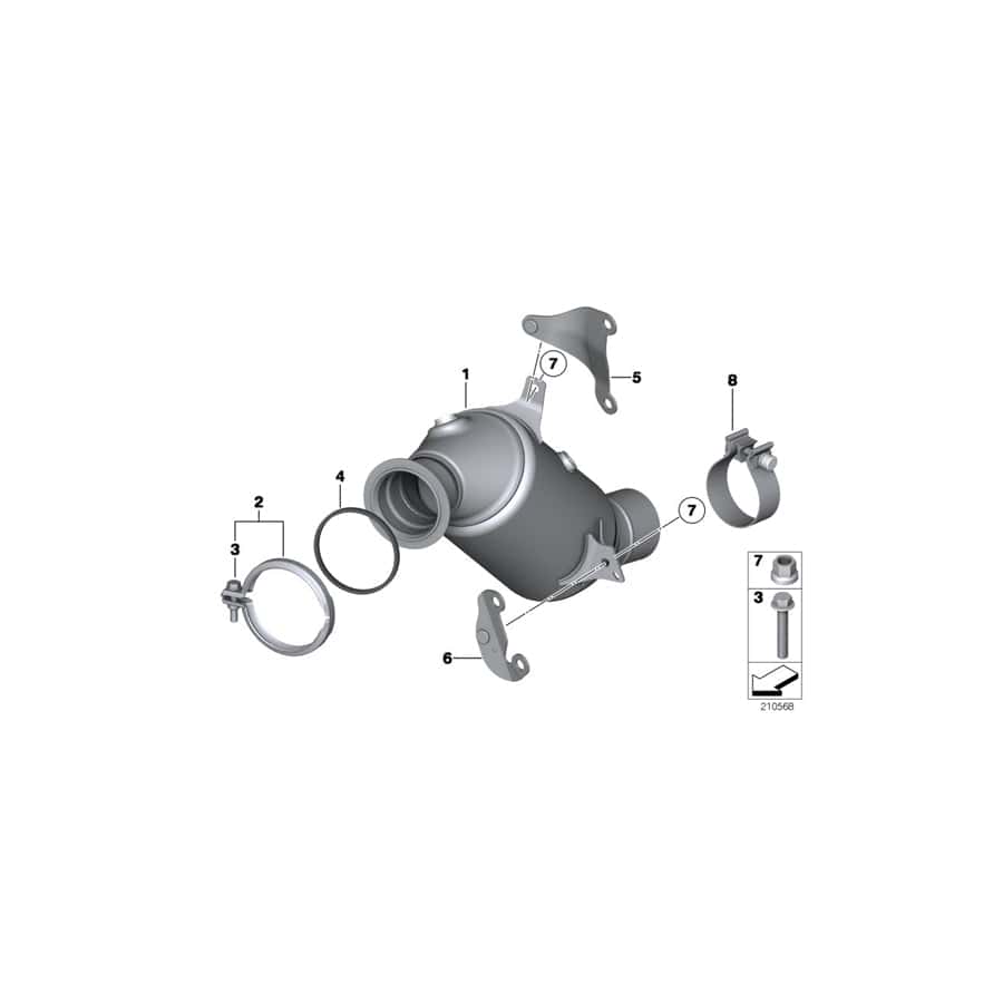 Genuine BMW 18207592875 F11 F10 F13 Holder Catalytic Converter Near Engine (Inc. 535i, 640i & 535iX)