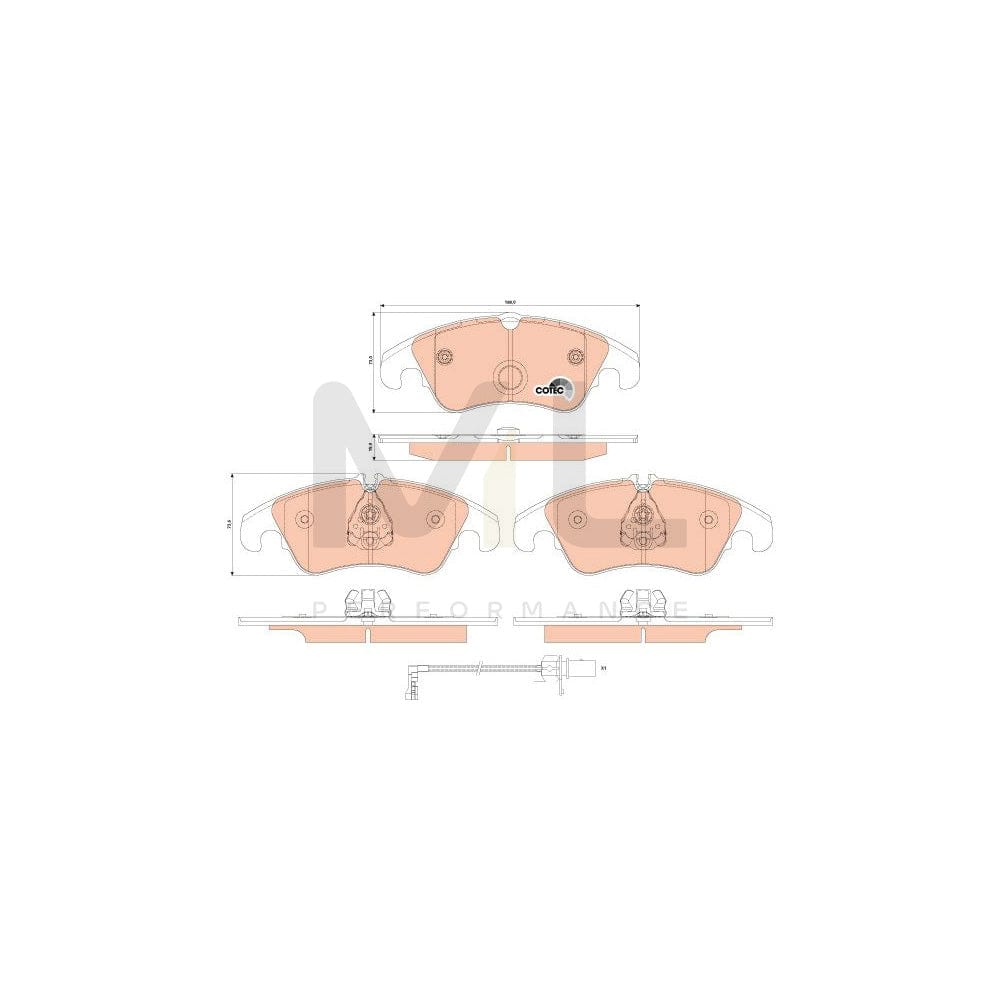 TRW Gdb1916 Brake Pad Set Cotec, Incl. Wear Warning Contact