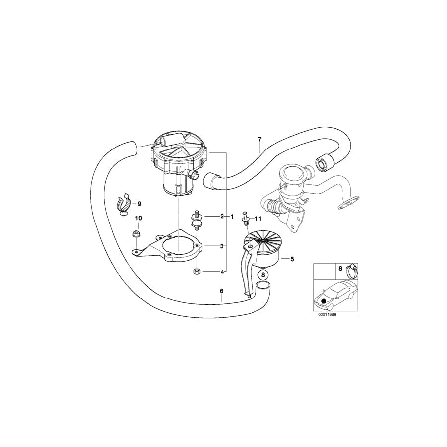 Genuine BMW 11721715295 E46 Suction Hose (Inc. 316Ci, 316i 1.6 & 318i)