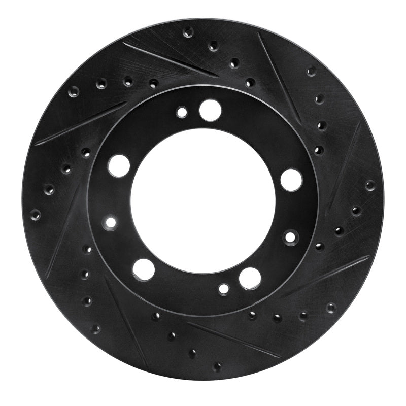 R1 Concepts R1 87-89 Porsche 944 Except Turbo Front Right Drilled & Slotted Black Brake Rotor