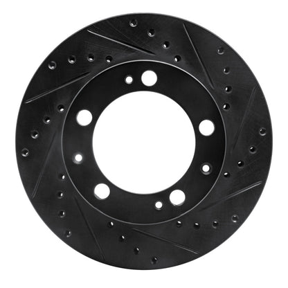R1 Concepts R1 87-89 Porsche 944 Except Turbo Front Right Drilled & Slotted Black Brake Rotor