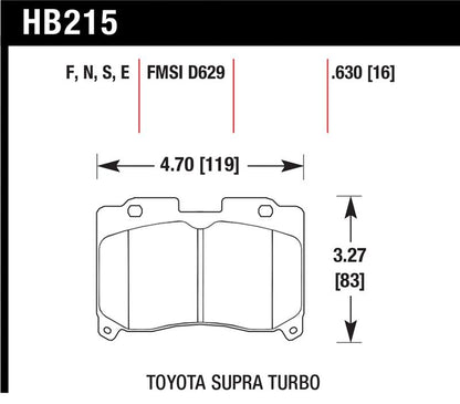 Hawk Performance Hawk 93-98 Toyota Supra TT HT-10 Race Front Brake Pads
