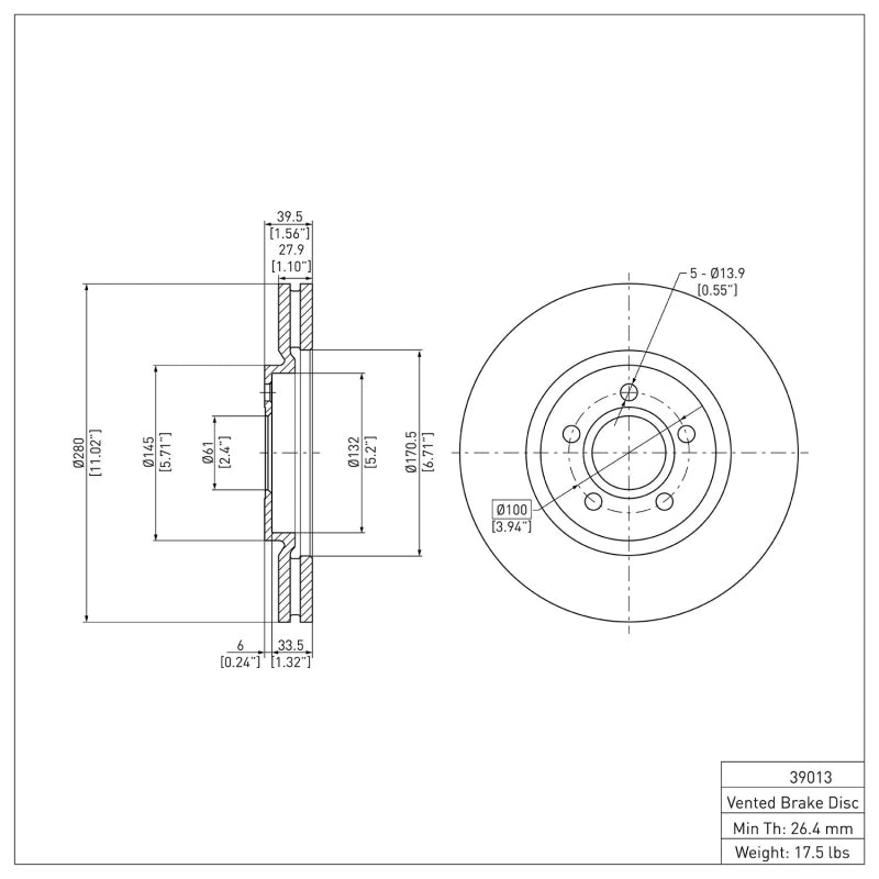 DFC 03-09 Chrysler PT Cruiser Front Brake Rotor