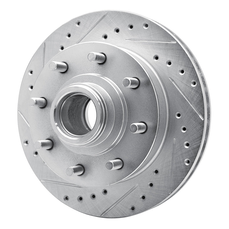 R1 Concepts R1 92-02 Chevrolet Suburban 2500 Front Left Drilled & Slotted Silver Brake Rotor