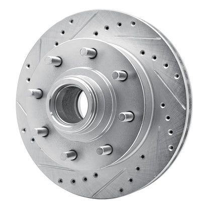 R1 Concepts R1 92-02 Chevrolet Suburban 2500 Front Left Drilled & Slotted Silver Brake Rotor