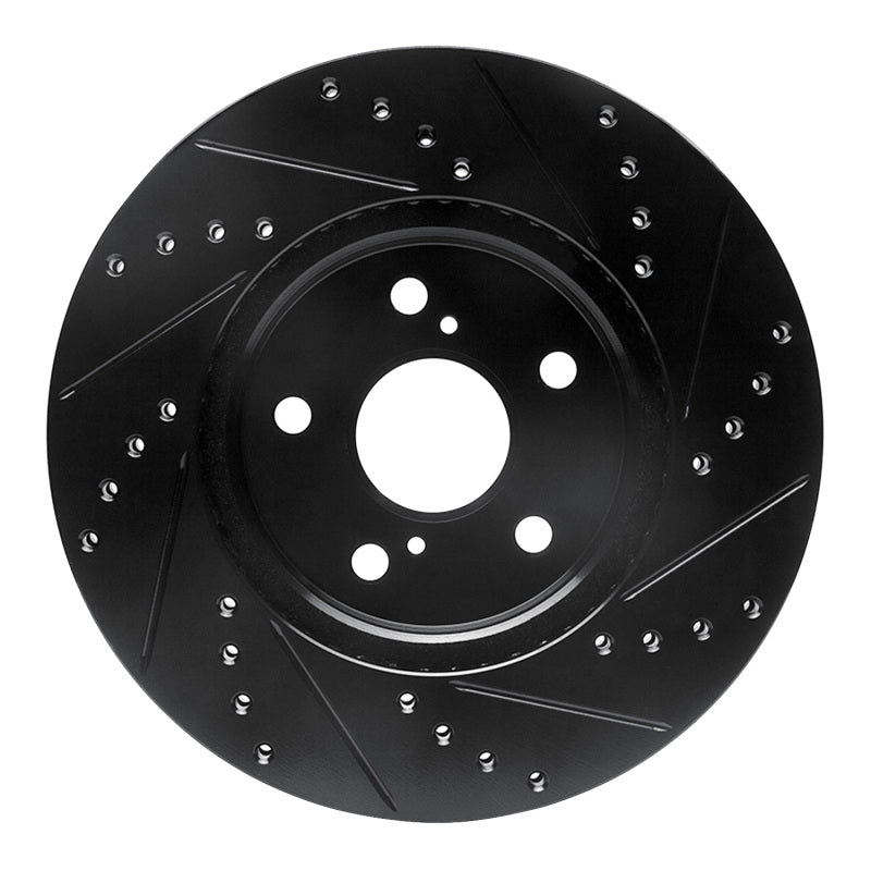 R1 Concepts R1 02-15 Lexus ES300 Front Left Drilled & Slotted Black Brake Rotor