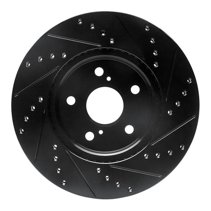 R1 Concepts R1 02-15 Lexus ES300 Front Left Drilled & Slotted Black Brake Rotor