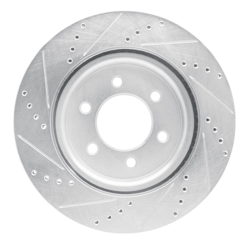 R1 Concepts R1 21-25 Ford F-150 RWD Front Right Drilled & Slotted Silver Brake Rotor