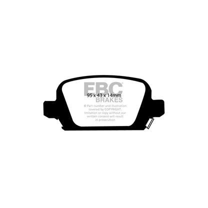 EBC DP41410R Holden Opel Vauxhall Yellowstuff Rear Brake Pads - Girling/TRW Caliper (Inc. Barina, Corsa C, Tigra) 2 | ML Performance UK Car Parts