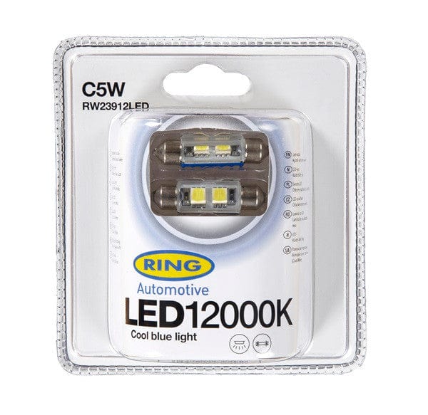 RING RW23912LED 12V LED (239-C5W) 35lm 12000K Cool Blue S8.5d 11 x 38mm Festoon Side & Tail/Interior
