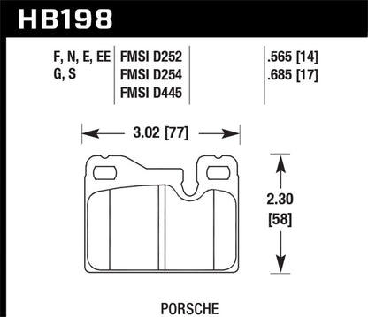 Hawk Performance Hawk 77-88 Porsche 924 / 78-85 & 92-95 928 / 83-91 944 DTC-60 Rear Race Brake Pads