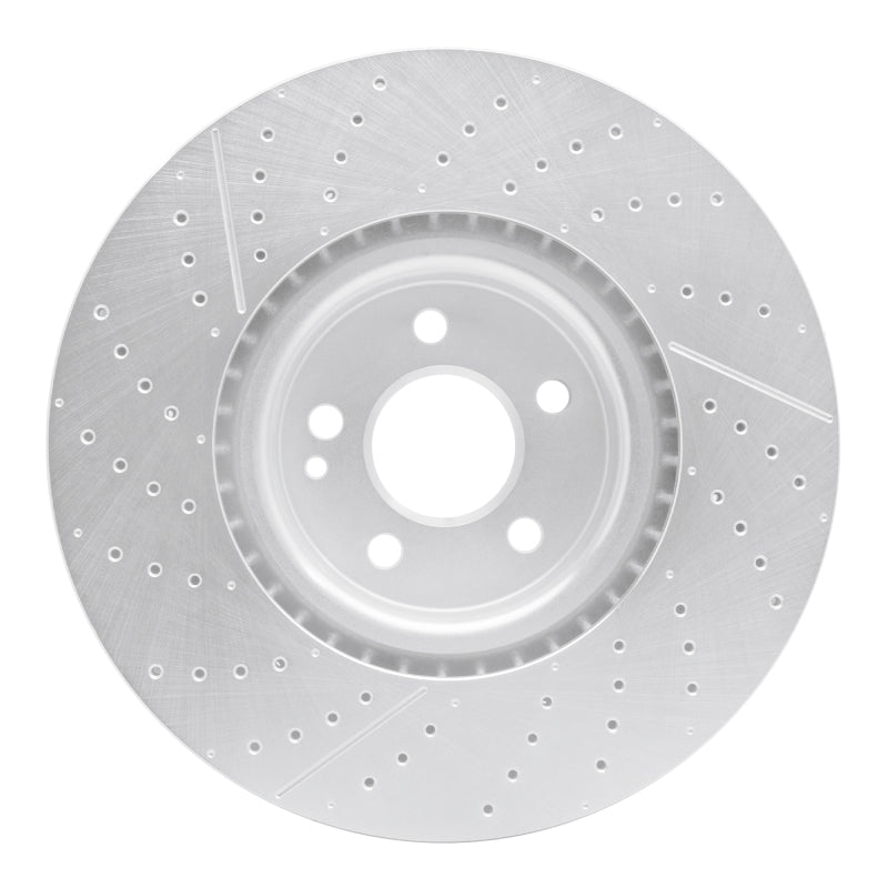 R1 Concepts R1 14-19 Mercedes-Benz GLA45 AMG Front Drilled & Slotted Silver Brake Rotor