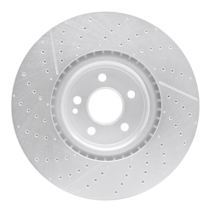 R1 Concepts R1 14-19 Mercedes-Benz GLA45 AMG Front Drilled & Slotted Silver Brake Rotor