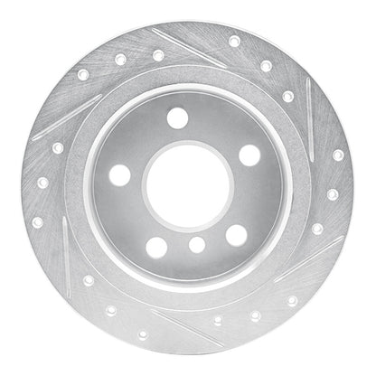 R1 Concepts R1 14-24 Mini Cooper (Excl Clubman) Rear Left Drilled & Slotted Silver Brake Rotor