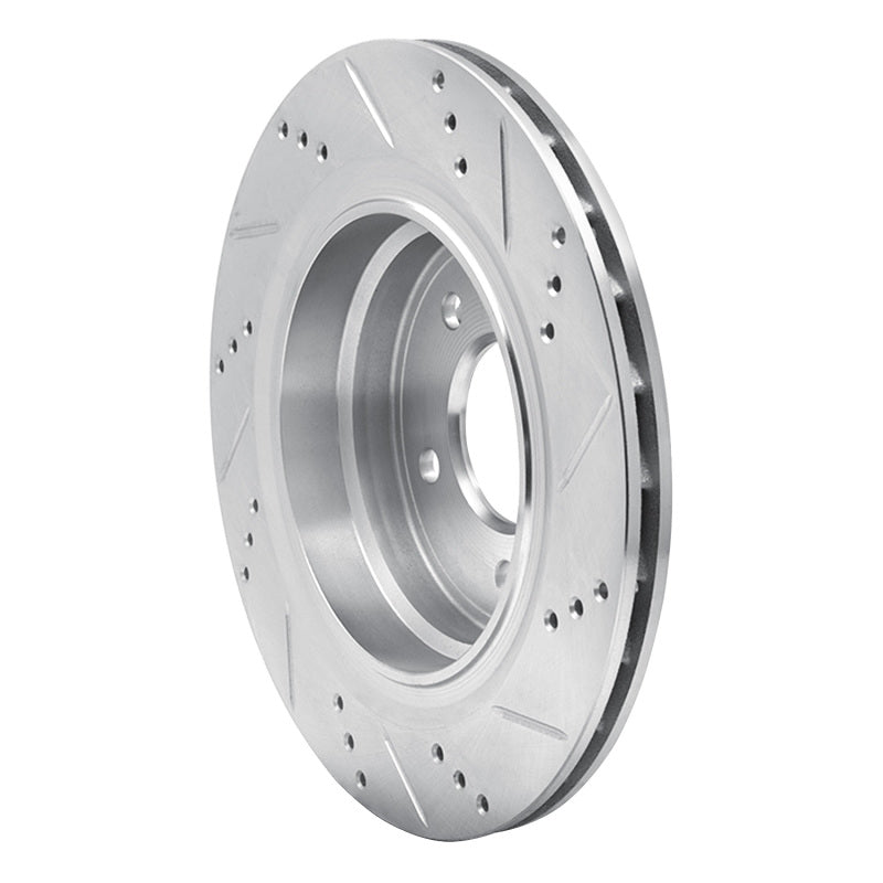 R1 Concepts R1 95-02 BMW Z3 Right Rear Drilled & Slotted Silver Brake Rotor