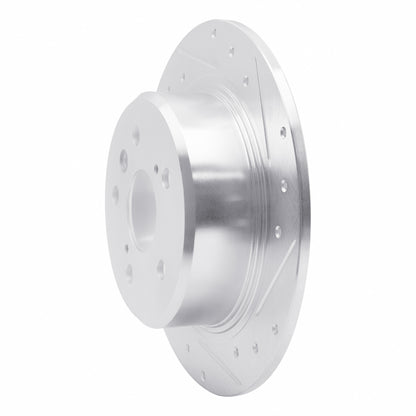 R1 Concepts R1 95-99 Toyota Avalon Rear Right Drilled & Slotted Silver Brake Rotor