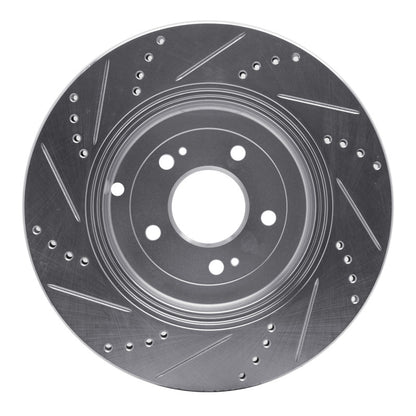 R1 Concepts R1 10-16 Hyundai Genesis Coupe Rear Right Drilled & Slotted Silver Brake Rotor