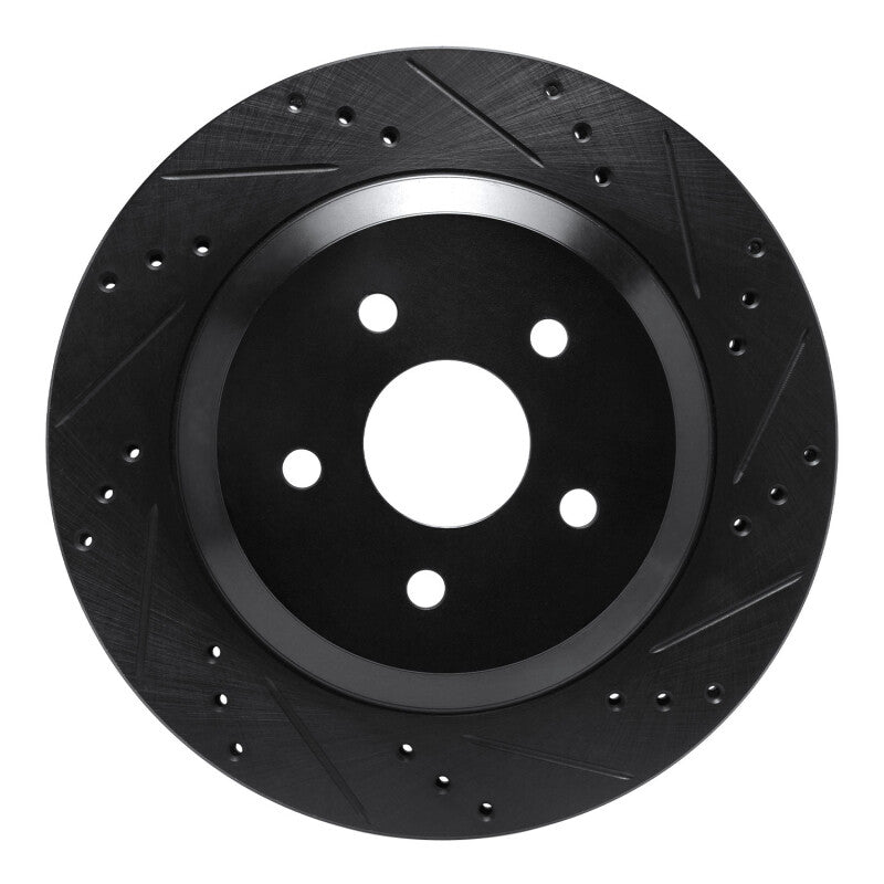 R1 Concepts R1 04-07 Ford Freestar Rear Right Drilled & Slotted Black Brake Rotor