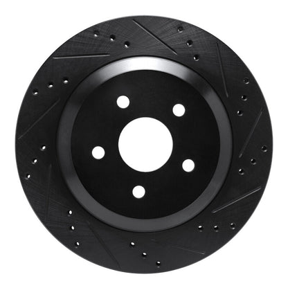 R1 Concepts R1 04-07 Ford Freestar Rear Right Drilled & Slotted Black Brake Rotor