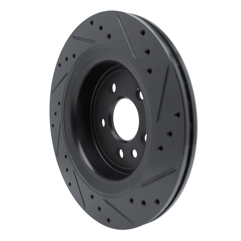 R1 Concepts R1 10-17 Volvo XC60 Rear Left Drilled & Slotted Black Brake Rotor