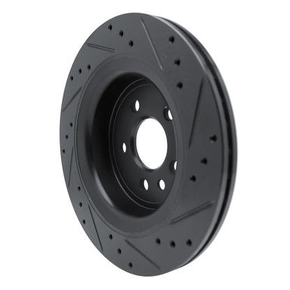 R1 Concepts R1 10-17 Volvo XC60 Rear Left Drilled & Slotted Black Brake Rotor