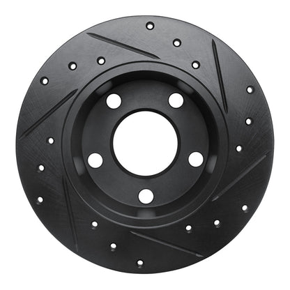 R1 Concepts R1 99-02 Audi A6 Quattro Rear Left Drilled & Slotted Black Brake Rotor
