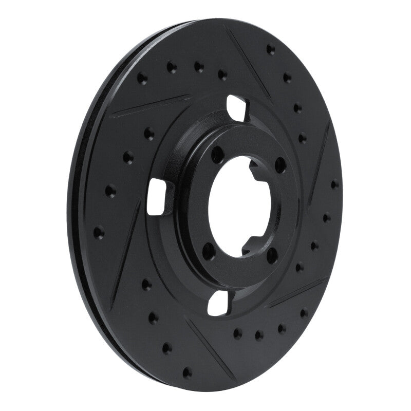 R1 Concepts R1 83-89 Isuzu Impulse Front Right Drilled & Slotted Black Brake Rotor
