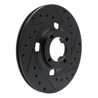 R1 Concepts R1 83-89 Isuzu Impulse Front Right Drilled & Slotted Black Brake Rotor