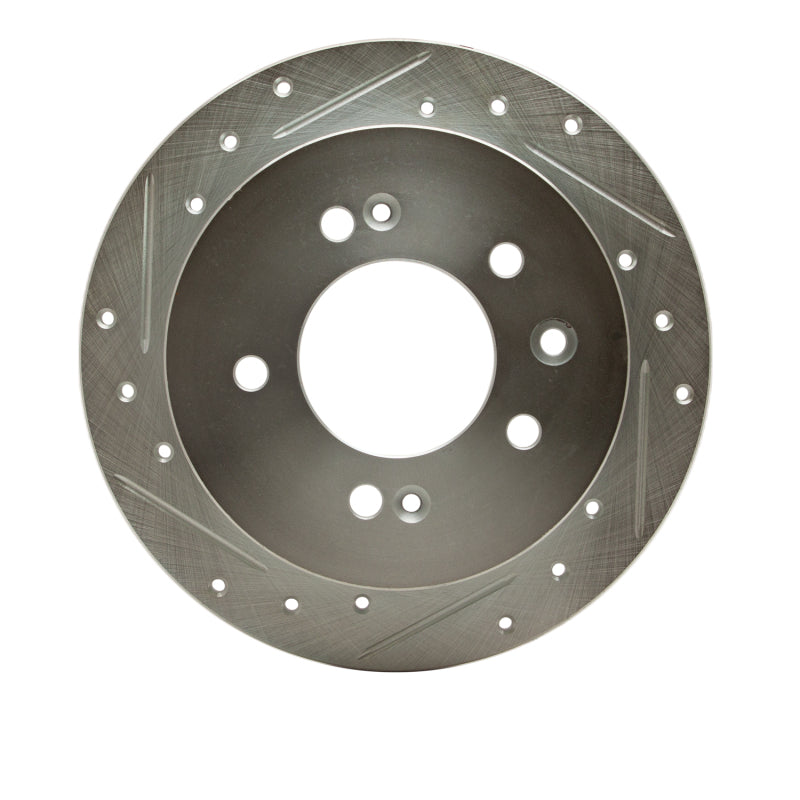 R1 Concepts R1 07-10 Hyundai Elantra Rear Left Drilled & Slotted Silver Brake Rotor