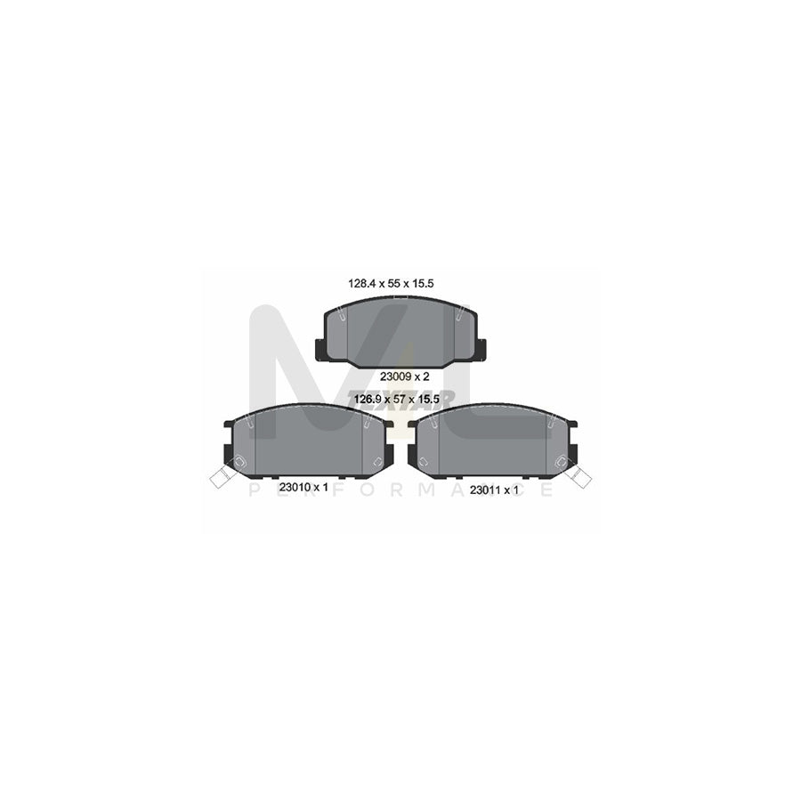 TEXTAR 2300901 Brake pad set with acoustic wear warning
