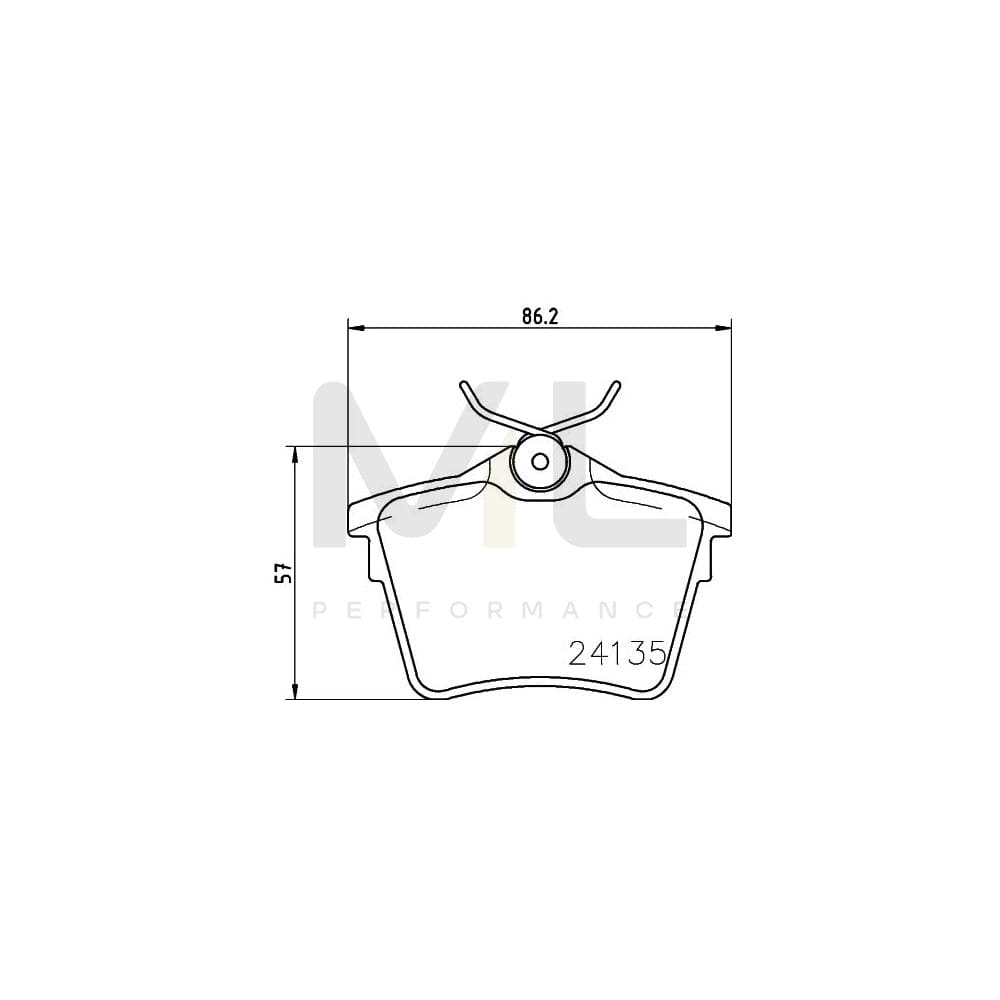 Hella 8DB 355 011-501 Brake Pad Set Not Prepared For Wear Indicator, With Accessories | ML Performance Car Parts