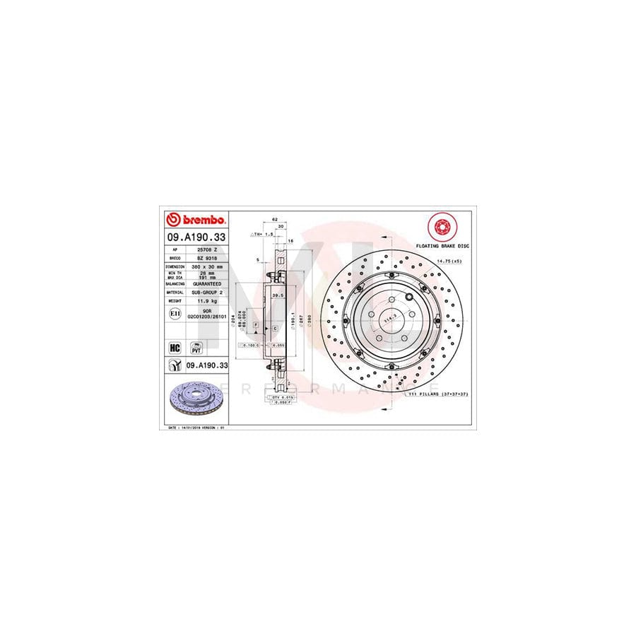 brembo-09-a190-33-brake-disc-for-nissan-gt-r-r35-perforated-vented-two-piece-brake-disc-coated-high-carbon