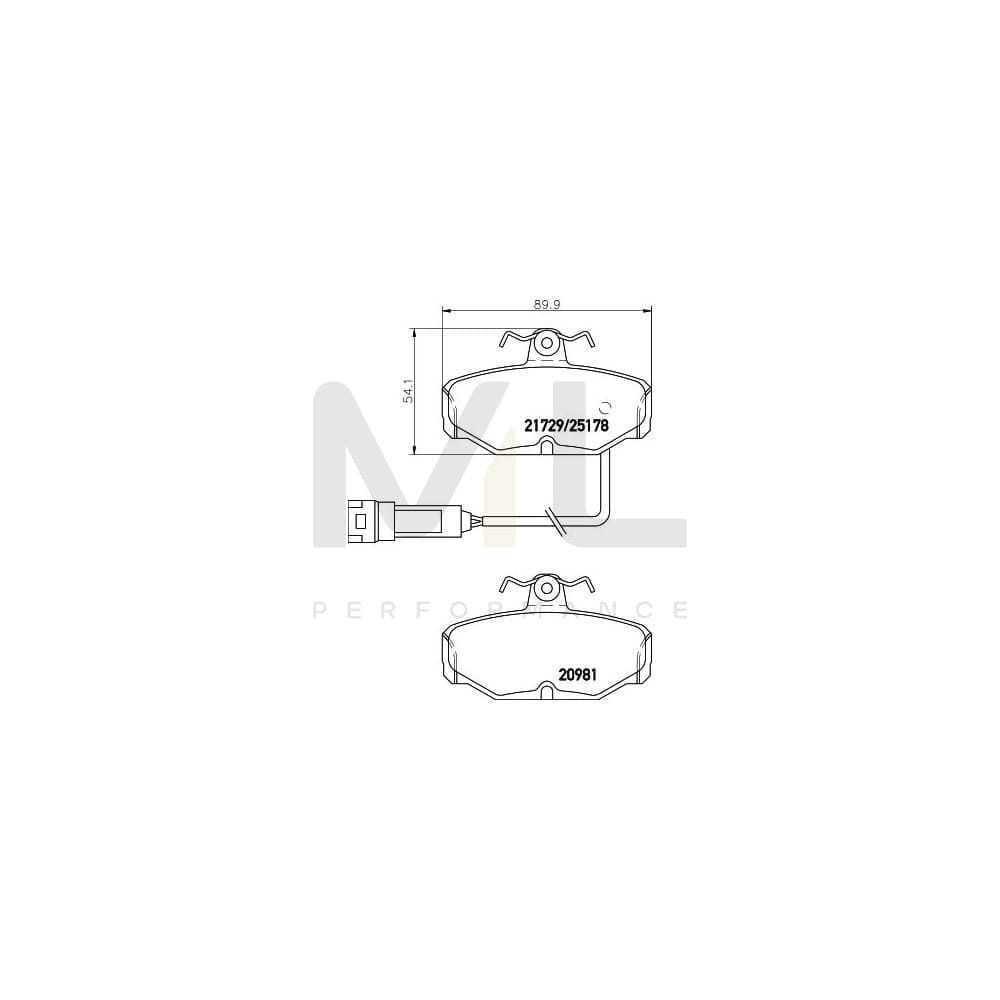 Hella 8DB 355 017-631 Brake Pad Set With Integrated Wear Warning Contact, With Brake Caliper Screws | ML Performance Car Parts