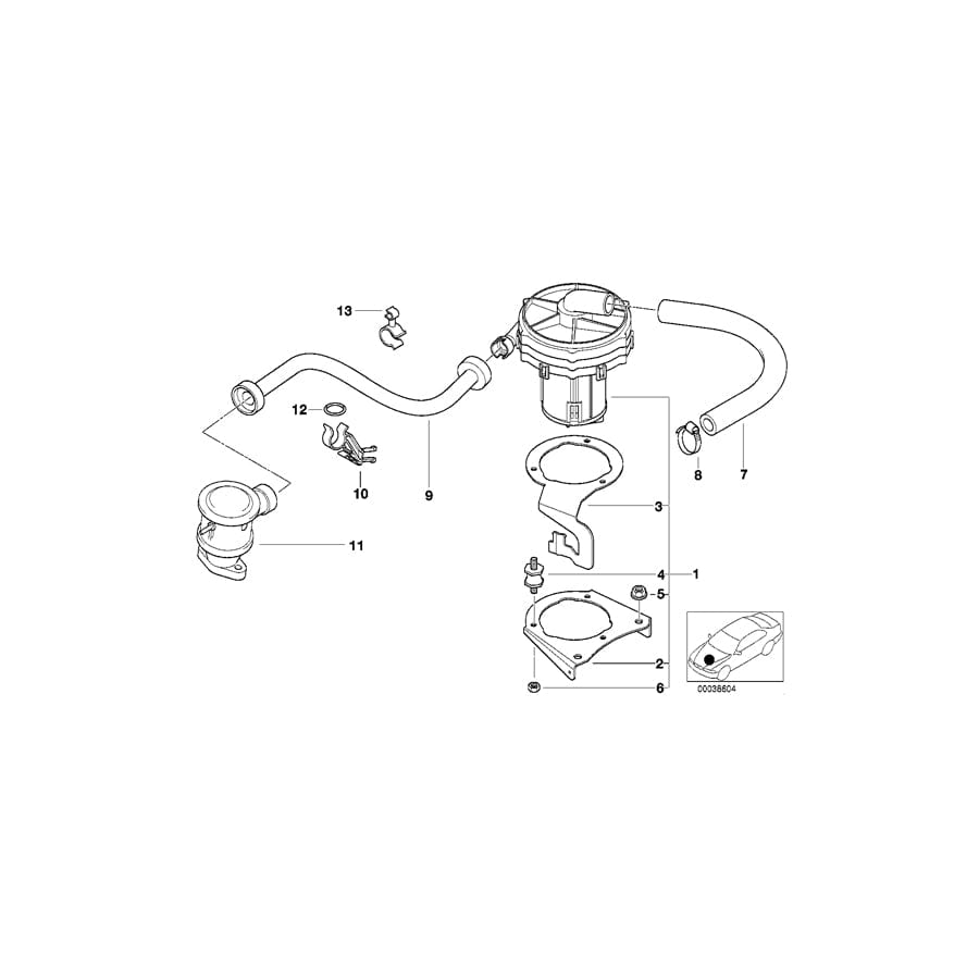 Genuine BMW 11721705499 E36 Secondary Air Pump Bracket TLEV (Inc. 318is, Z3 1.9 & 318i)