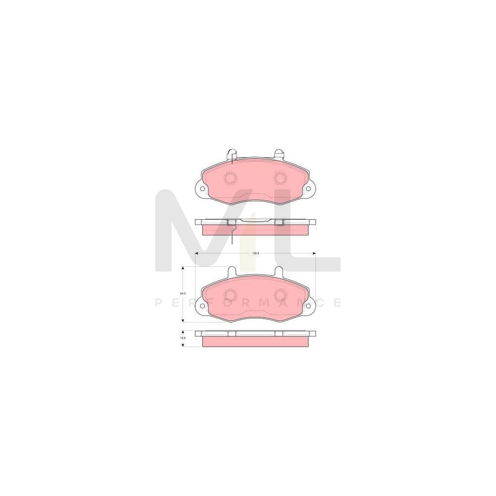 TRW Gdb1572 Brake Pad Set For Ford Transit With Acoustic Wear Warning