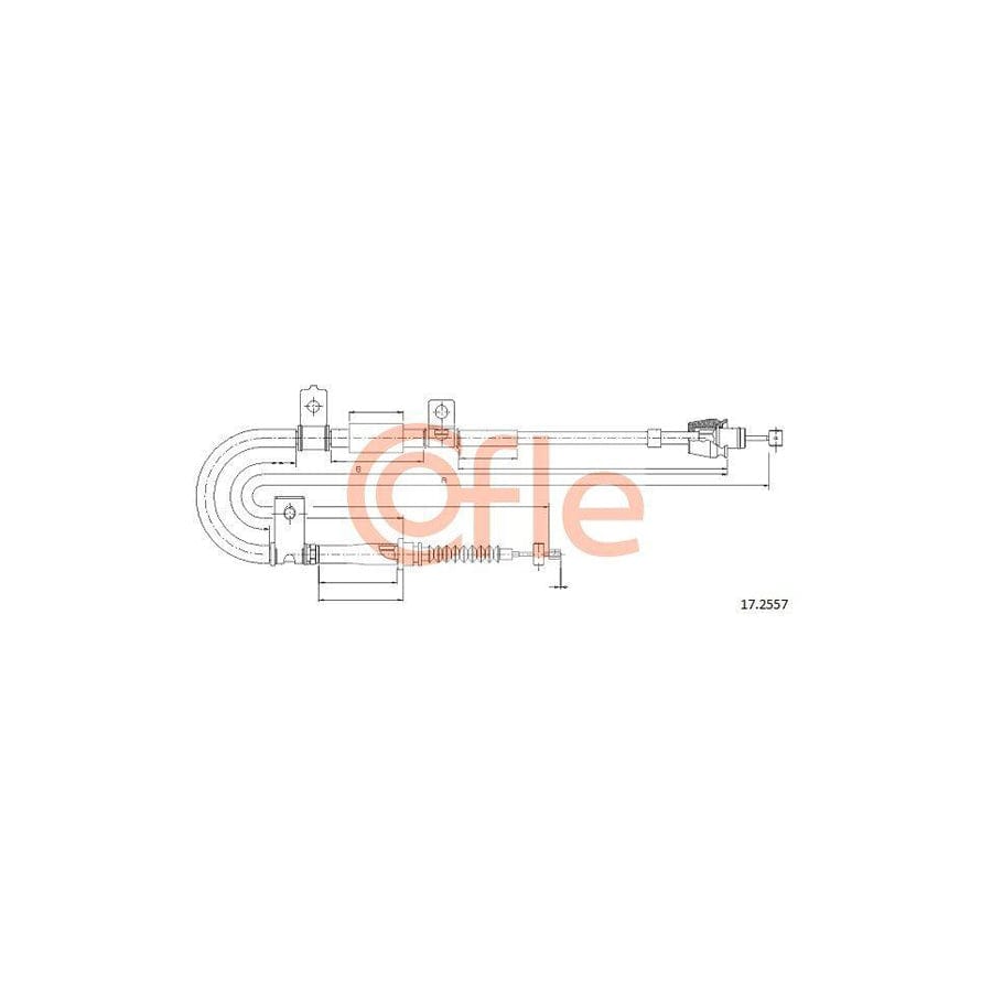 Cofle 17.1649 Hand Brake Cable for Toyota Hilux