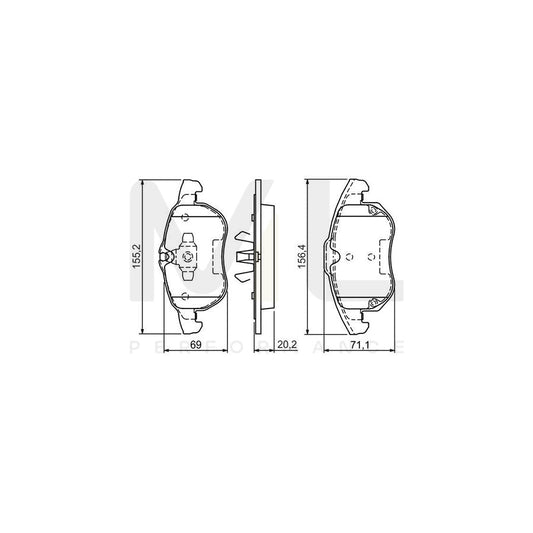 Bosch 0986494073 Brake Pad Set For Fiat Croma With Anti-Squeak Plate, With Piston Clip BP983 | ML Performance Car Parts