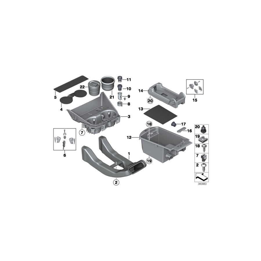Genuine BMW 51169218185 F25 Rubber Insert, Oddments Tray (Inc. X3 20iX, X3 35iX & X3 20dX)