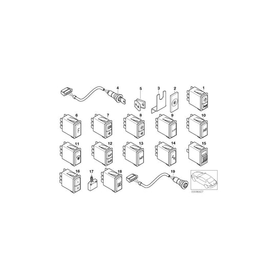 Genuine BMW 61318360356 E38 Tone Sequence Control System Switch (Inc. 750iLS)