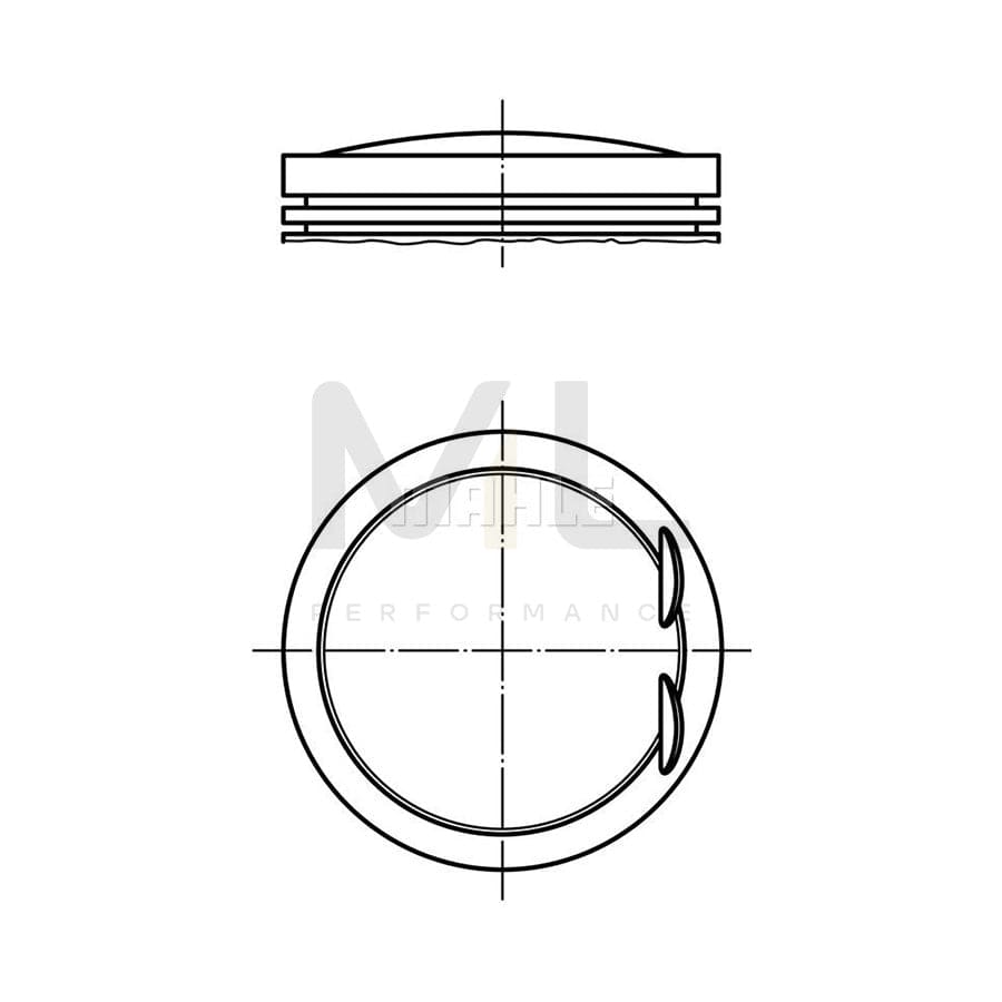 MAHLE ORIGINAL 001 07 00 Piston 90,9 mm, without cooling duct | ML Performance Car Parts
