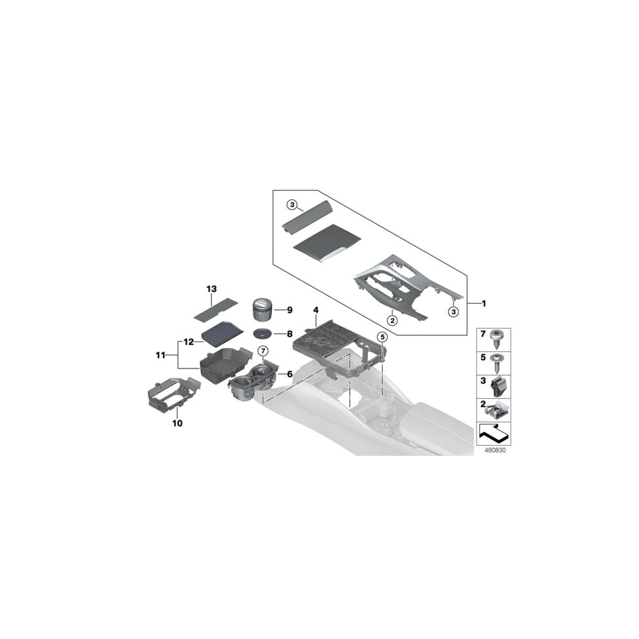 Genuine BMW 51169330688 G32 G31 F90 Cover Panel C.Console Fineline Ridge Left hand drive (Inc. 530i, 640i & 540i)