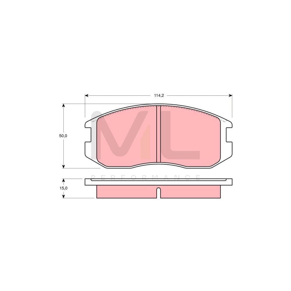 TRW Gdb1129 Brake Pad Set For Proton Persona Not Prepared For Wear Indicator