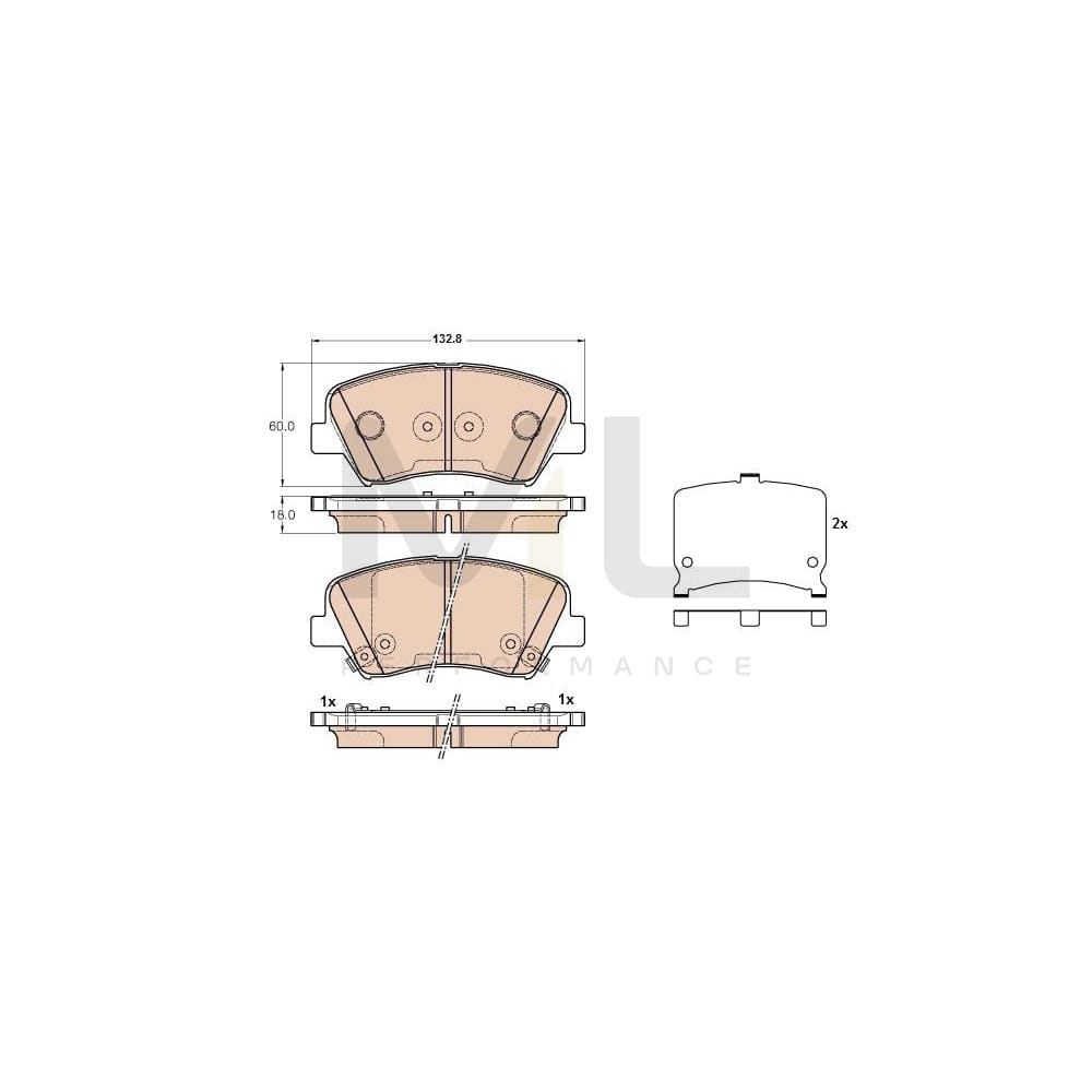 TRW Gdb3552 Brake Pad Set With Acoustic Wear Warning, With Accessories