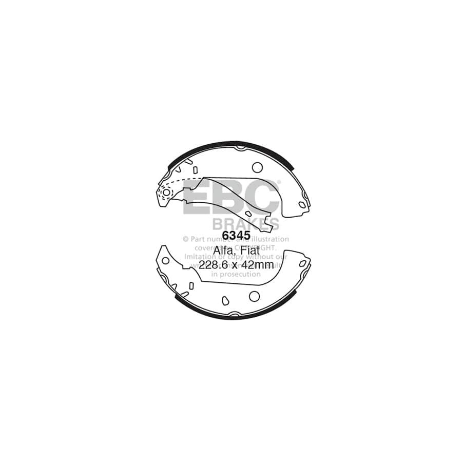 EBC 6345 Alfa Romeo Fiat Rear Brake Shoes (Inc. 145, 146, Marea Weekend) 1 | ML Performance UK Car Parts