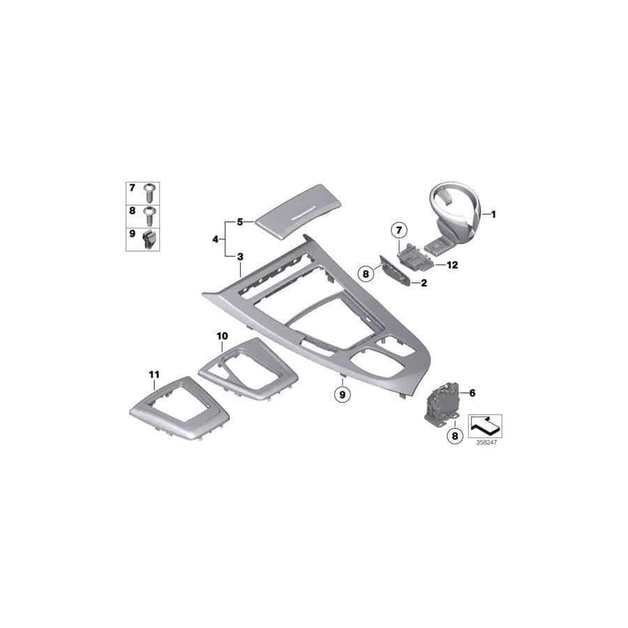 Genuine BMW 51169323338 E89 Cover Center Console PURE FUSION (Inc. Z4)