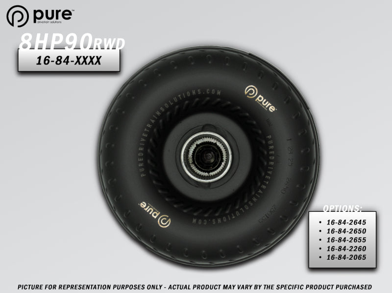 Pure Drivetrain Solutions Pure Drivetrain 8HP90 High Performance Billet Race Torque Converter - 26/45 Stator - RWD