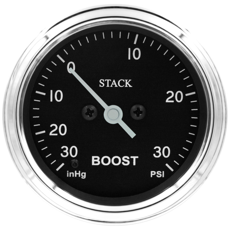 Autometer Stack 52mm -30INHG to +30 PSI (Incl T-Fitting) Pro Step Motor Boost Press Gauge - Classic