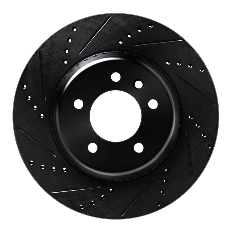 R1 Concepts R1 20-25 Land Rover Defender 110 Rear Left Drilled & Slotted Black Brake Rotor